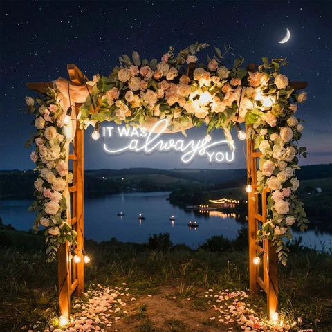 Neon Light Sign For Wedding, It Was Always You Neon Sign, Neon Last Name Sign Wedding
