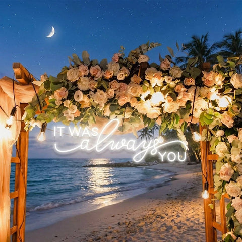 Neon Light Sign For Wedding, It Was Always You Neon Sign, Neon Last Name Sign Wedding