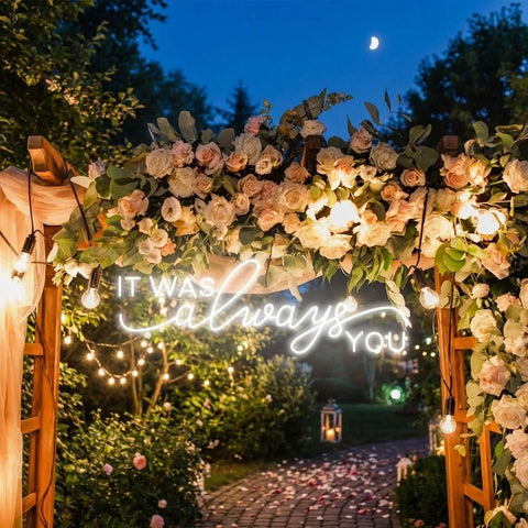 Neon Light Sign For Wedding, It Was Always You Neon Sign, Neon Last Name Sign Wedding