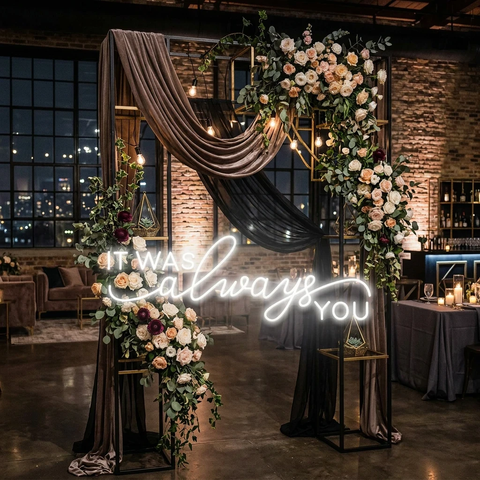 Neon Light Sign For Wedding, It Was Always You Neon Sign, Neon Last Name Sign Wedding