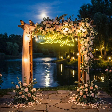 Neon Light Sign For Wedding, It Was Always You Neon Sign, Neon Last Name Sign Wedding