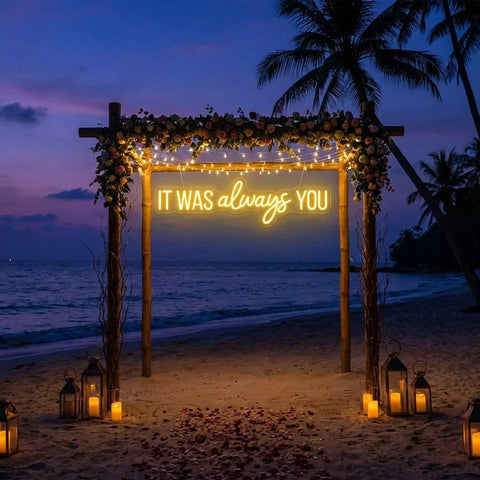 Neon Light Sign For Wedding, It Was Always You Neon Sign, Neon Last Name Sign Wedding