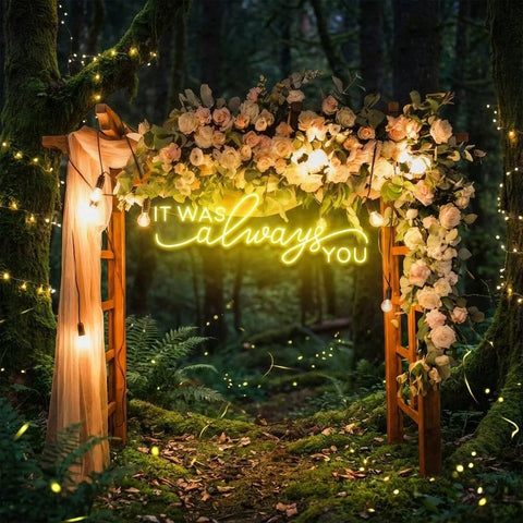Neon Light Sign For Wedding, It Was Always You Neon Sign, Neon Last Name Sign Wedding