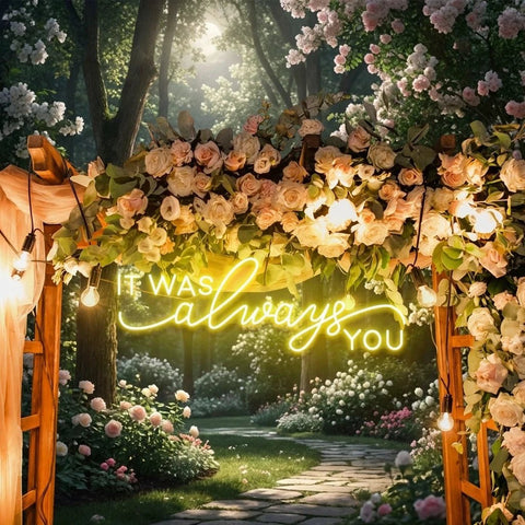 Neon Light Sign For Wedding, It Was Always You Neon Sign, Neon Last Name Sign Wedding