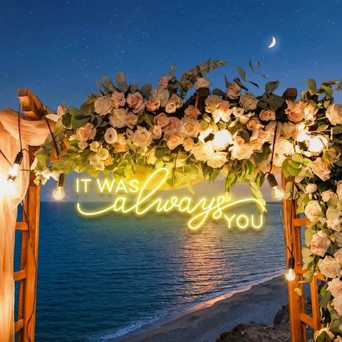 Neon Light Sign For Wedding, It Was Always You Neon Sign, Neon Last Name Sign Wedding