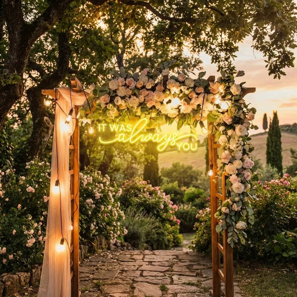 Neon Light Sign For Wedding, It Was Always You Neon Sign, Neon Last Name Sign Wedding