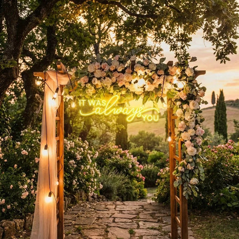 Neon Light Sign For Wedding, It Was Always You Neon Sign, Neon Last Name Sign Wedding
