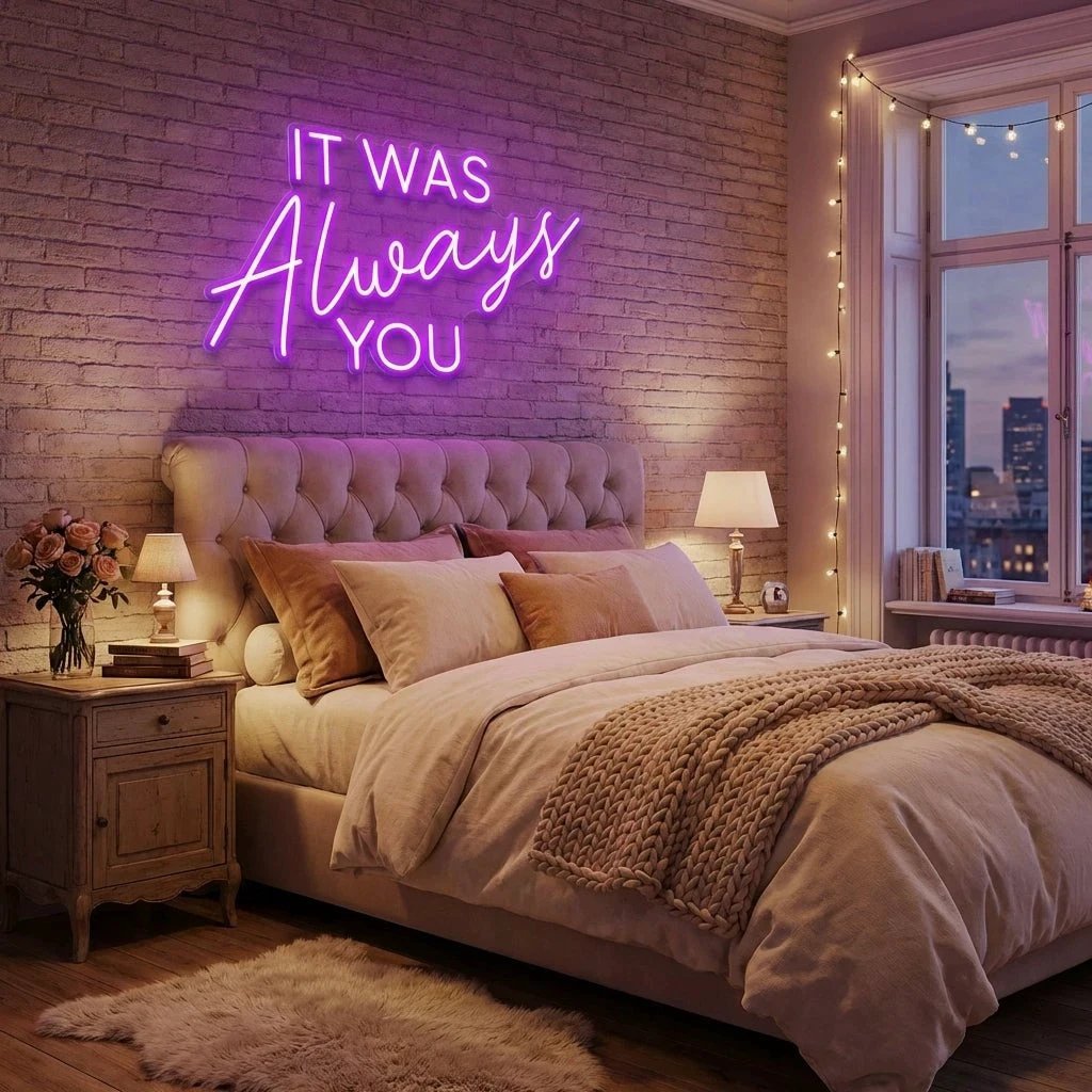 It Was Always You Neon Sign Wedding, Custom Led Neon Sign Light, Wedding gift