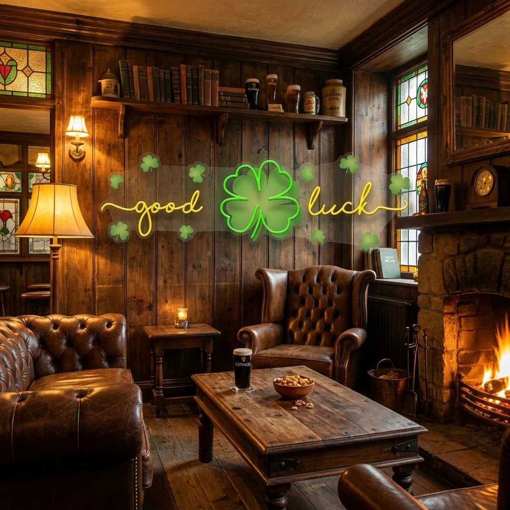 Good Luck Saint Patrick's Day Artwork Led Neon Sign Light