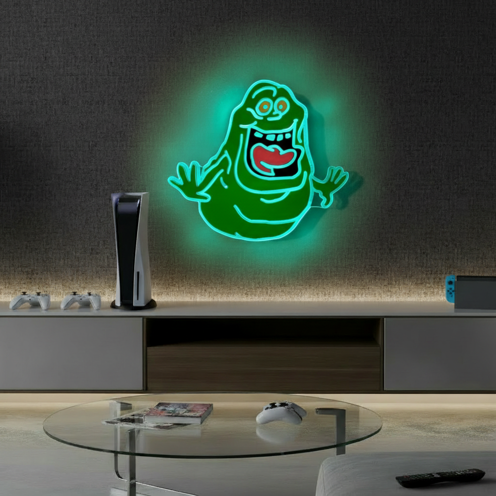 Ghostbusters Slimer Sign Led Sign for Gaming Room Wall Decor - VN03 - Customneonstudio