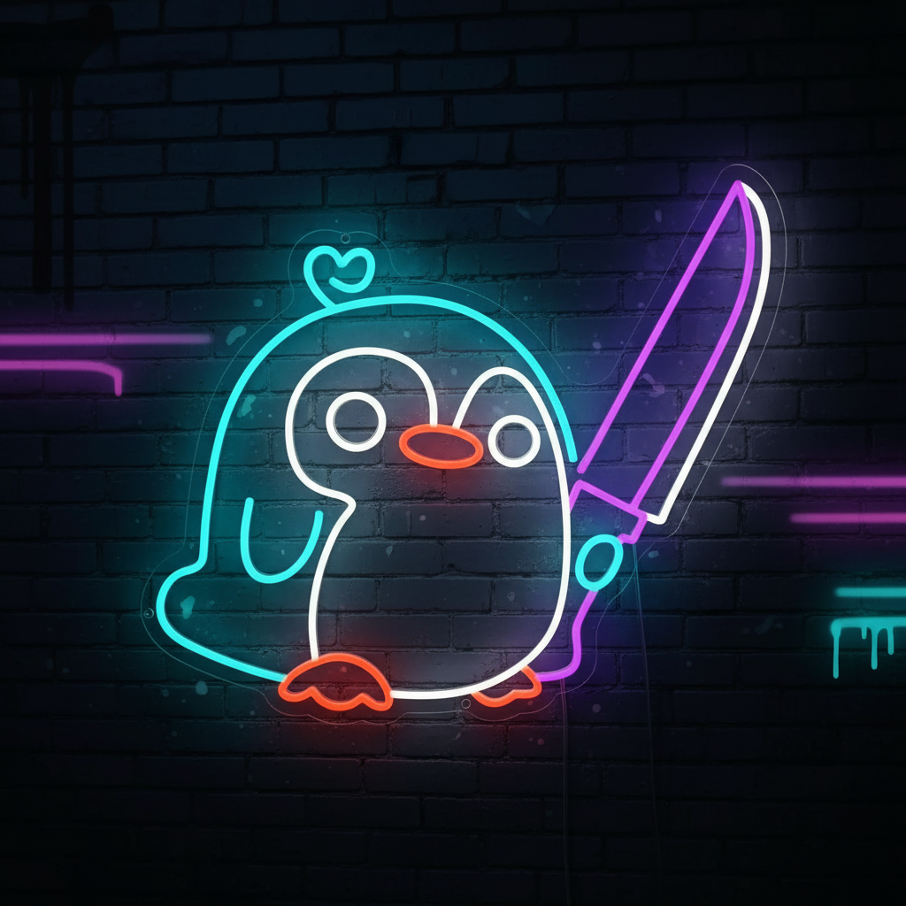 Cute Penguin Neon Sign Kids Gift Neon Sign
