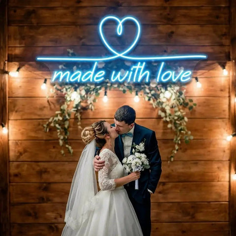 Made With Love 2 Wedding Led Neon Sign Light