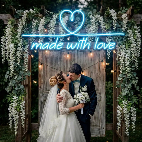Made With Love 2 Wedding Led Neon Sign Light