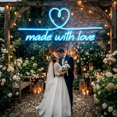Made With Love 2 Wedding Led Neon Sign Light