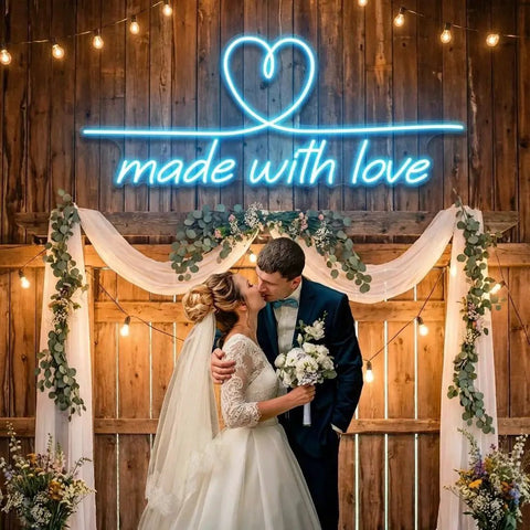 Made With Love 2 Wedding Led Neon Sign Light