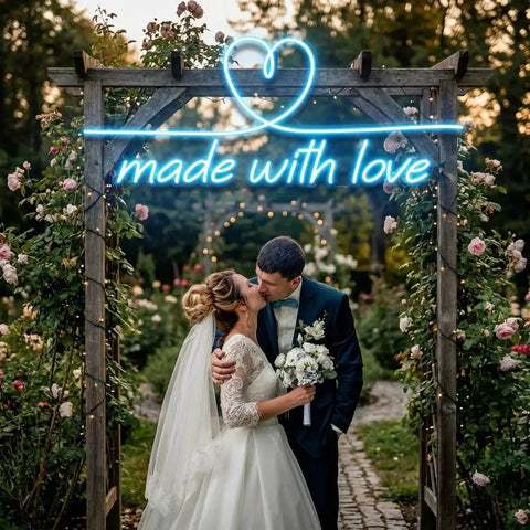 Made With Love 2 Wedding Led Neon Sign Light