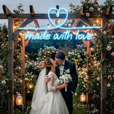 Made With Love 2 Wedding Led Neon Sign Light
