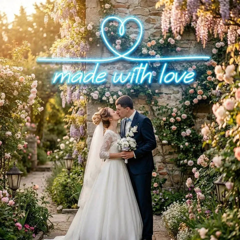 Made With Love 2 Wedding Led Neon Sign Light