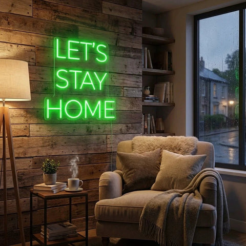 Let's Stay Home Led Neon Sign Light