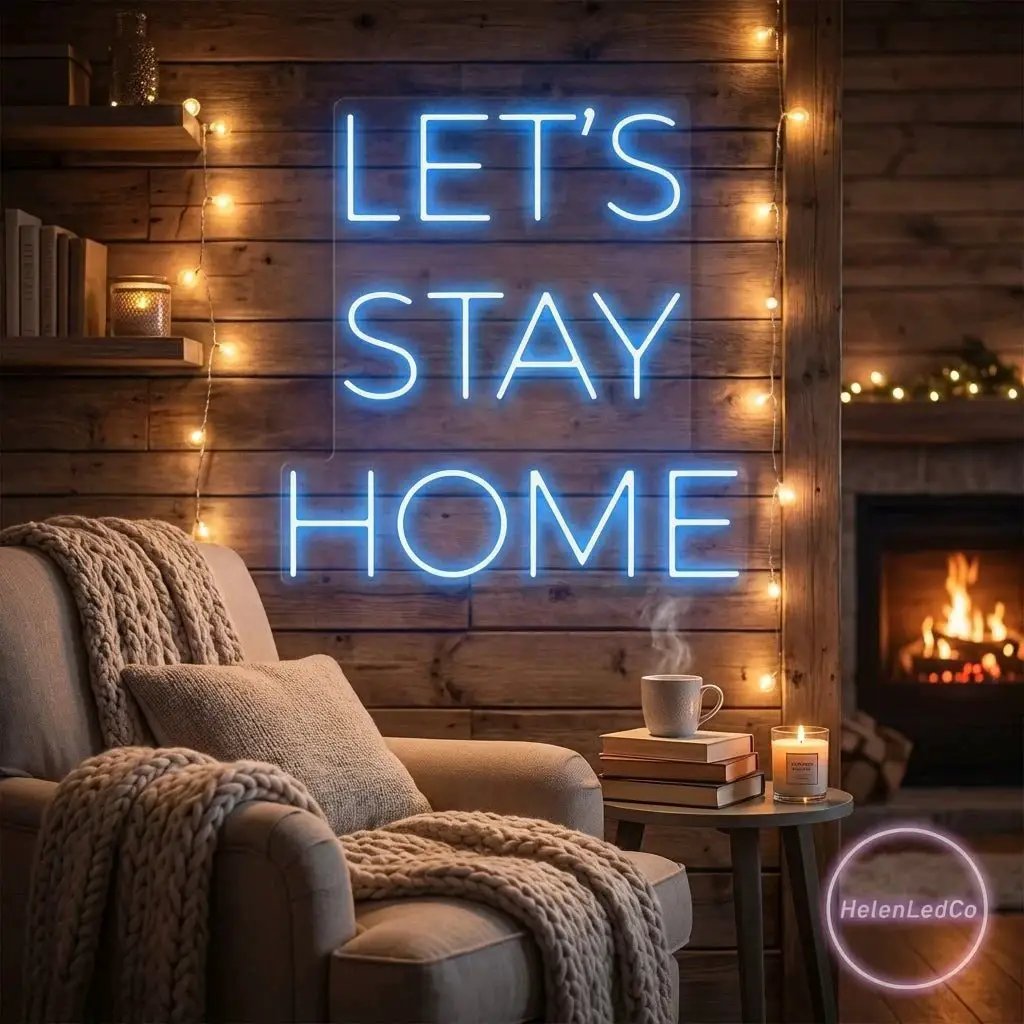 Let's Stay Home Led Neon Sign Light