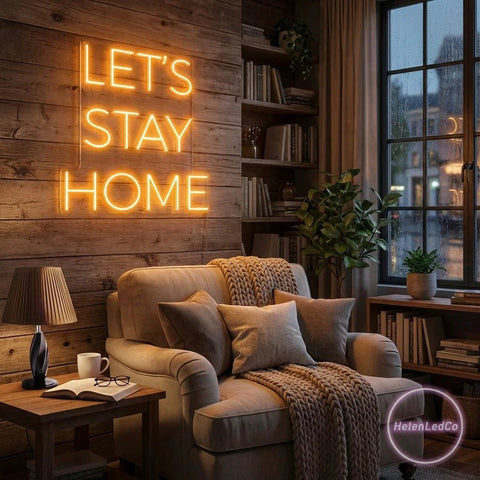 Let's Stay Home Led Neon Sign Light