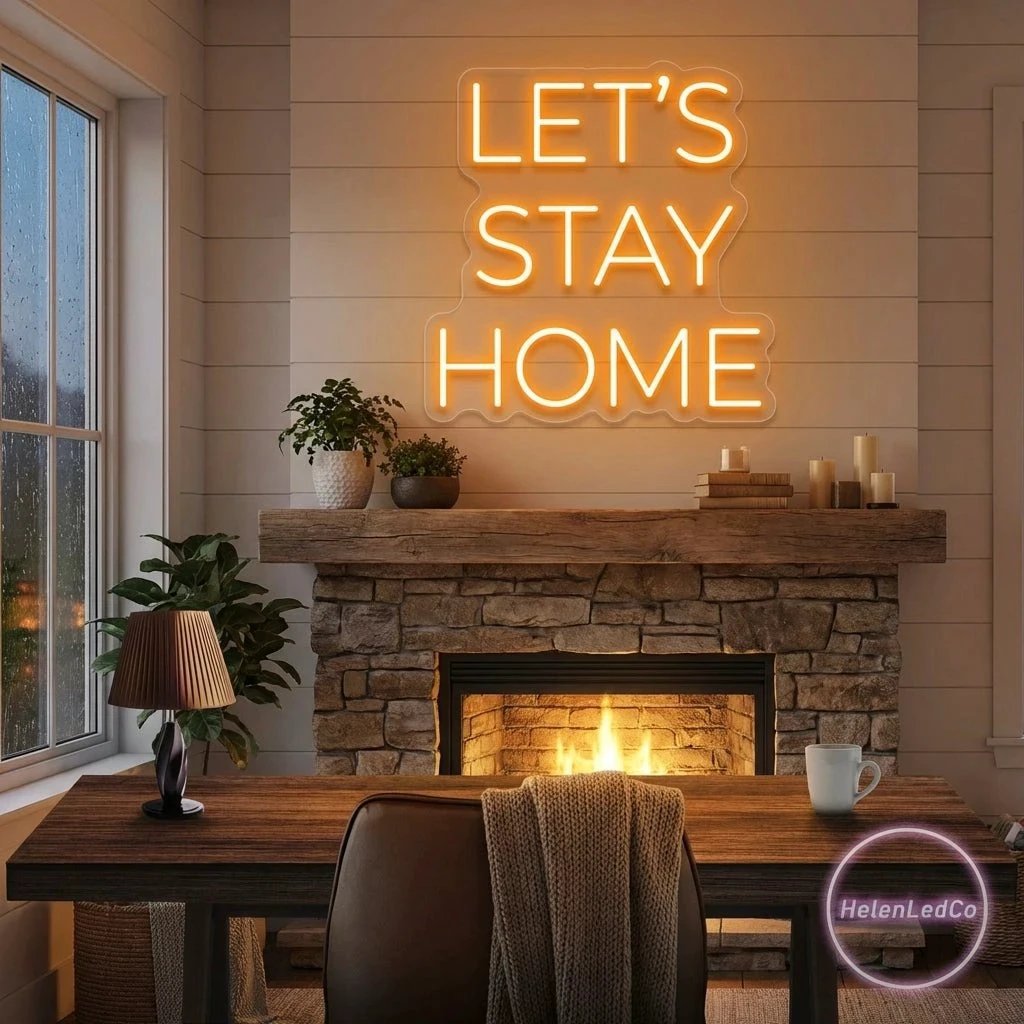 Let's Stay Home Led Neon Sign Light