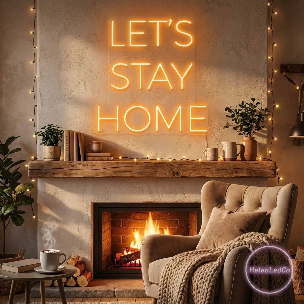 Let's Stay Home Led Neon Sign Light