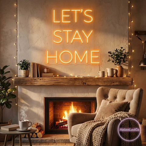 Let's Stay Home Led Neon Sign Light