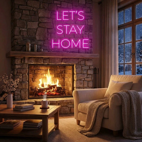 Let's Stay Home Led Neon Sign Light