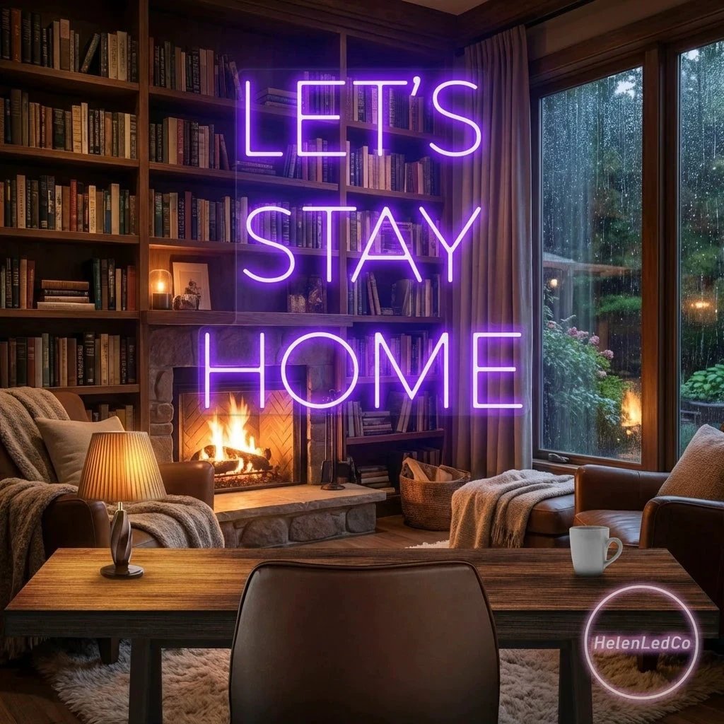 Let's Stay Home Led Neon Sign Light