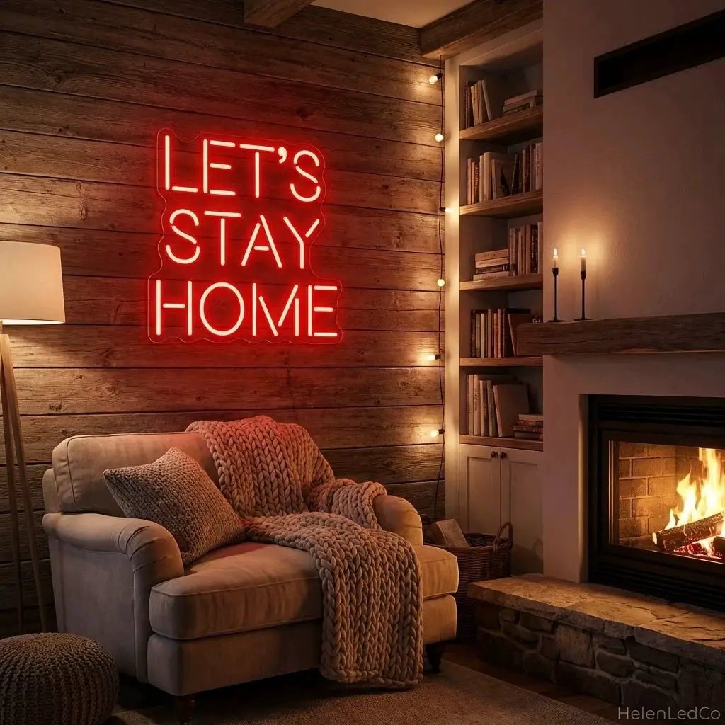Let's Stay Home Led Neon Sign Light