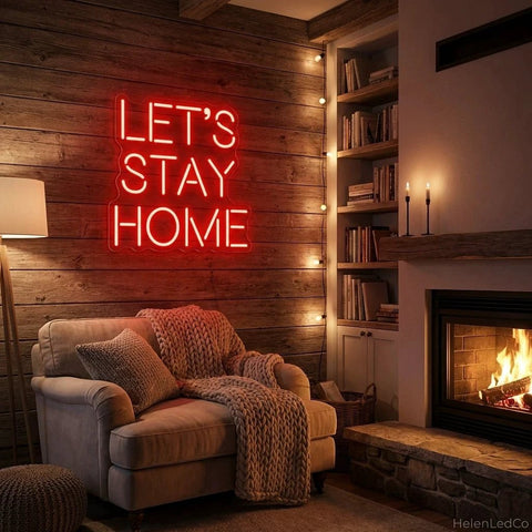Let's Stay Home Led Neon Sign Light