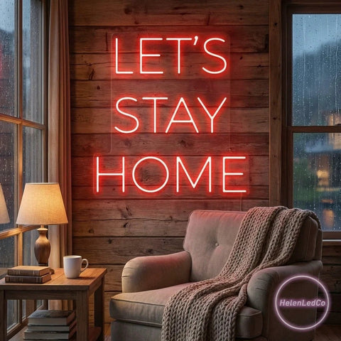 Let's Stay Home Led Neon Sign Light