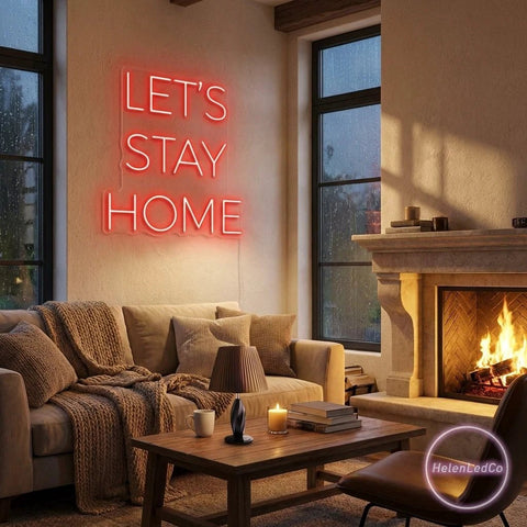 Let's Stay Home Led Neon Sign Light