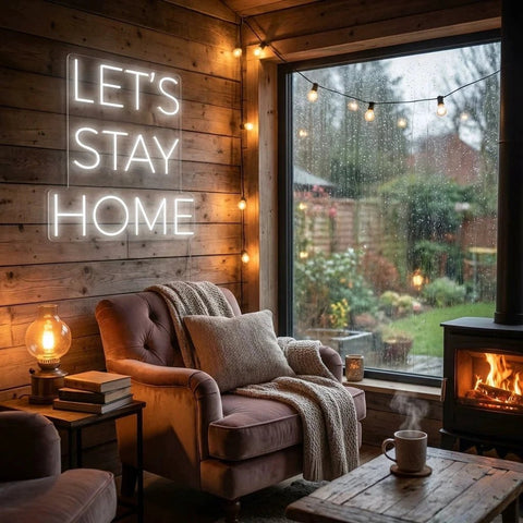 Let's Stay Home Led Neon Sign Light
