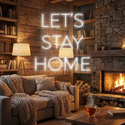 Let's Stay Home Led Neon Sign Light