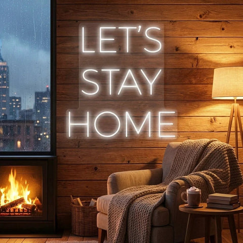 Let's Stay Home Led Neon Sign Light