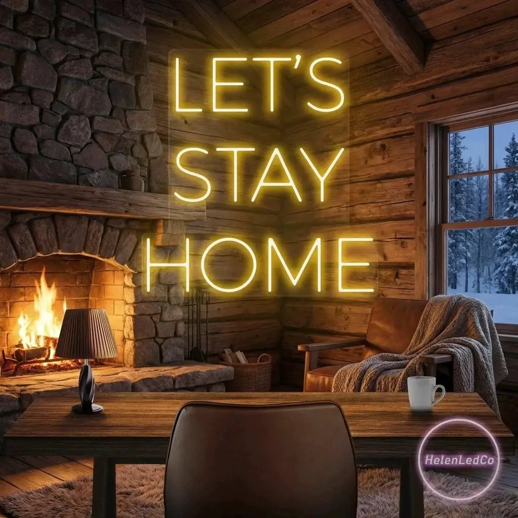 Let's Stay Home Led Neon Sign Light