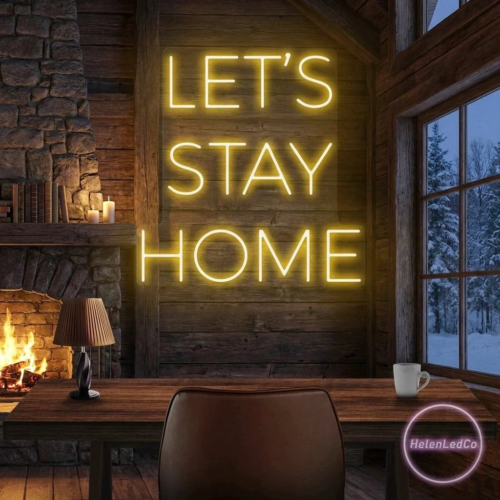 Let's Stay Home Led Neon Sign Light
