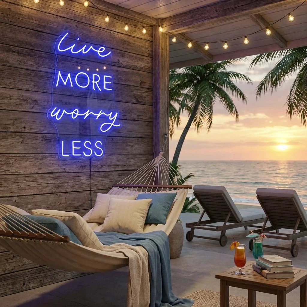 Live More Worry Less Led Neon Sign Light