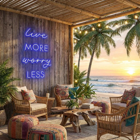 Live More Worry Less Led Neon Sign Light