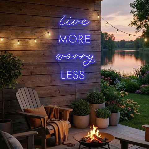 Live More Worry Less Led Neon Sign Light