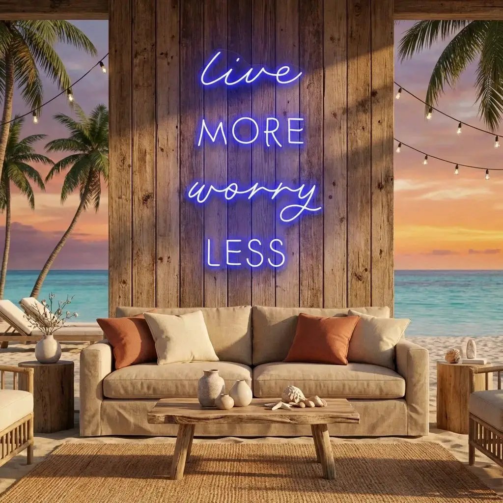 Live More Worry Less Led Neon Sign Light