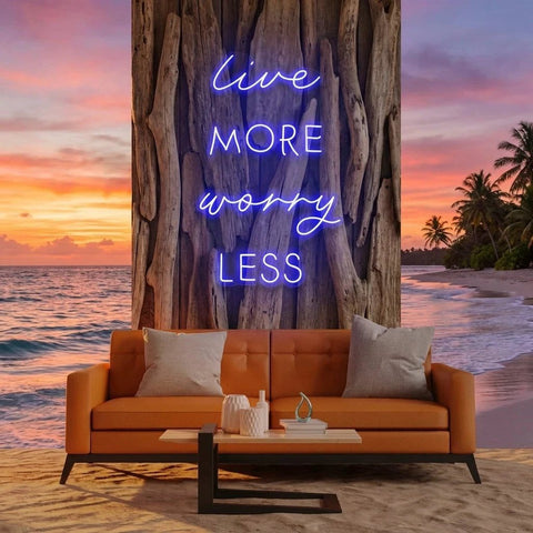 Live More Worry Less Led Neon Sign Light