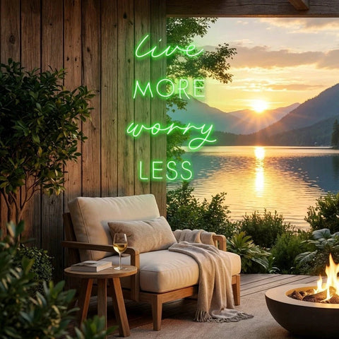 Live More Worry Less Led Neon Sign Light