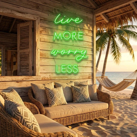 Live More Worry Less Led Neon Sign Light