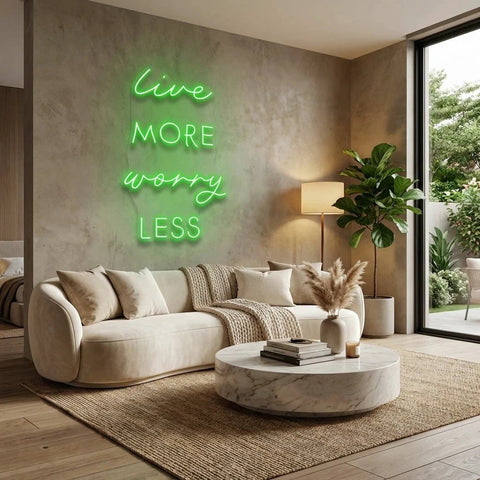 Live More Worry Less Led Neon Sign Light