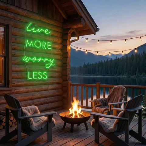 Live More Worry Less Led Neon Sign Light