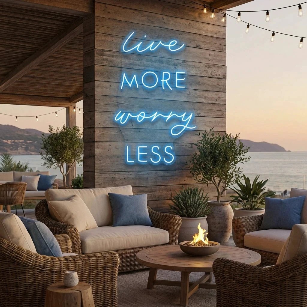 Live More Worry Less Led Neon Sign Light
