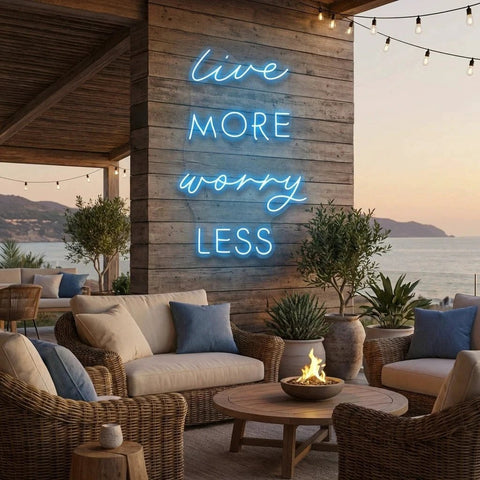 Live More Worry Less Led Neon Sign Light